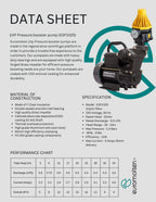 1hp Pressure pump datasheet