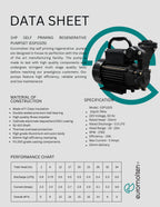 1hp self priming pump datasheet