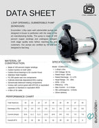 1.5hp 5 star open well submersible pump